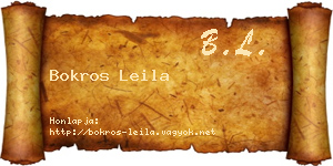 Bokros Leila névjegykártya